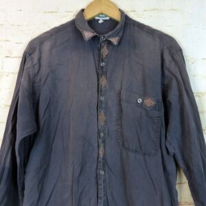 Pepe Shirt Men M Gray Button Embellished Long Sleeve Pocket Cotton